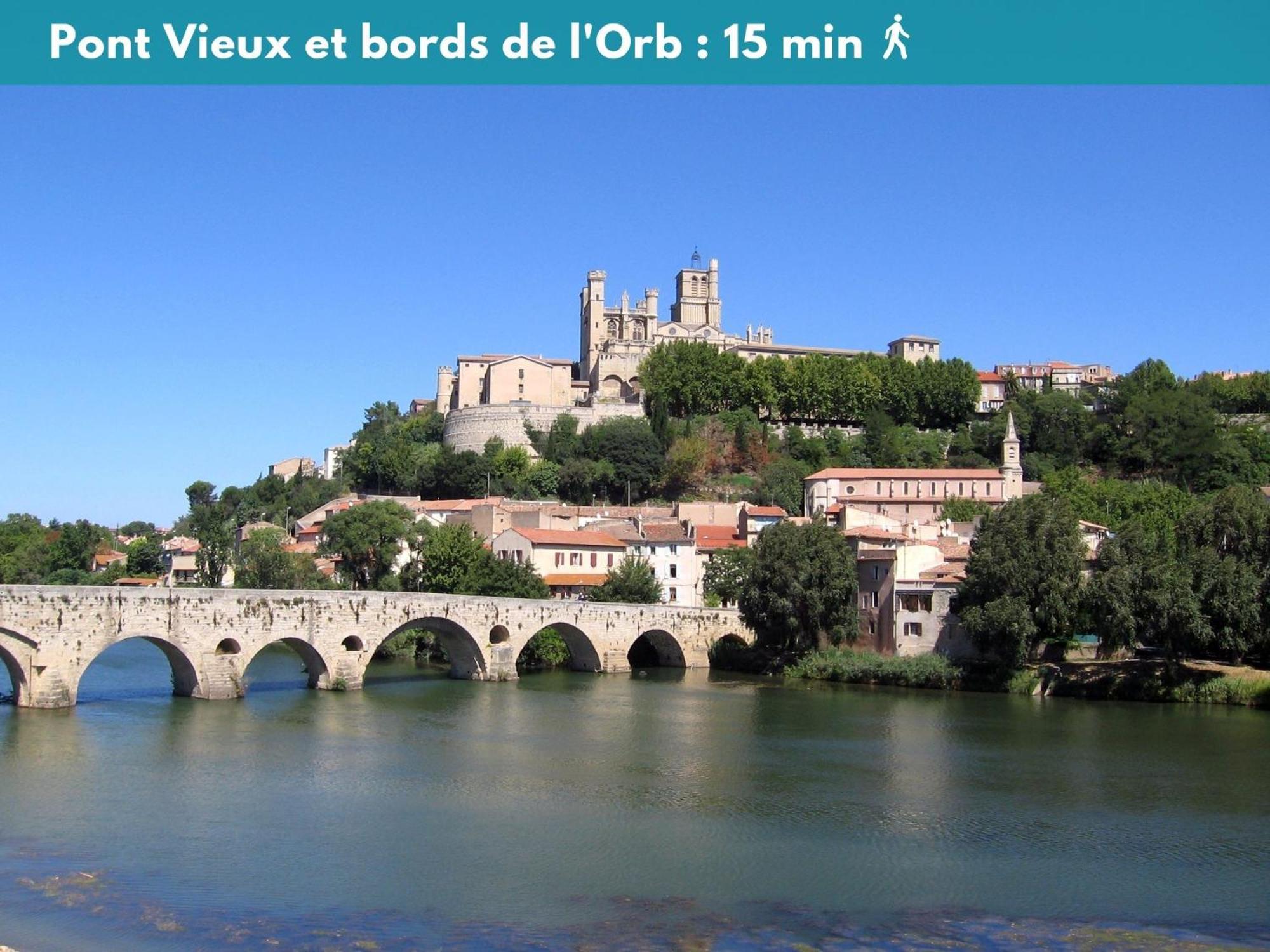 Charmant Studio Climatise 'Alma 1' - Beziers Centre - Wifi Fibre - Netflix Apartment Luaran gambar